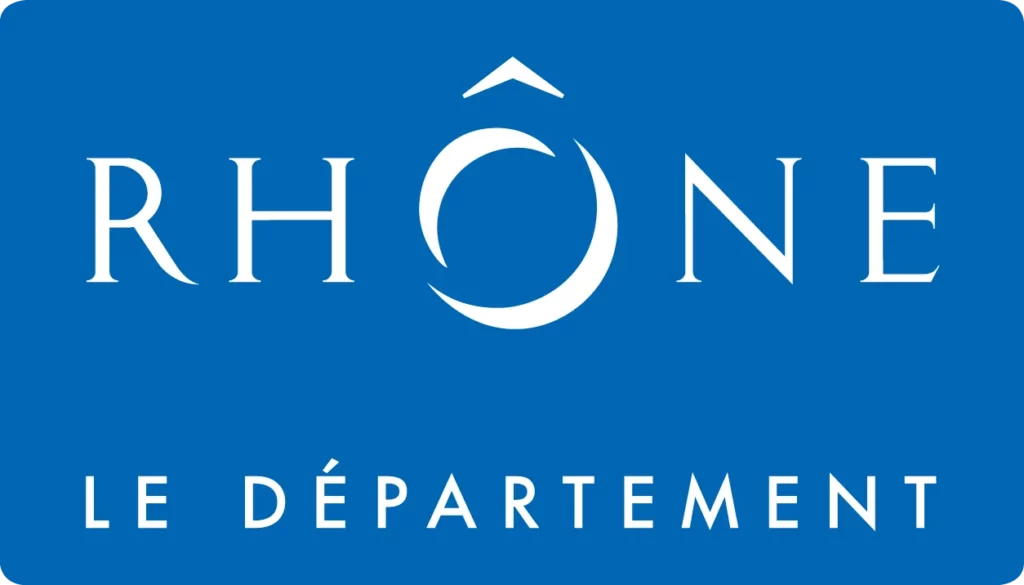 logo du departement du rhone avec le texte rhone et le depar