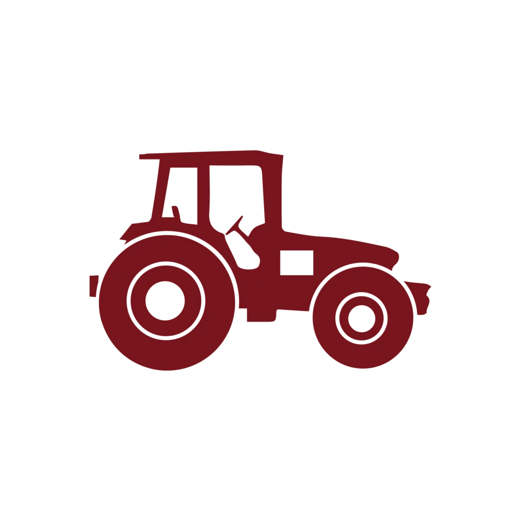 tracteur rouge stylise symbole des journees portes ouvertes